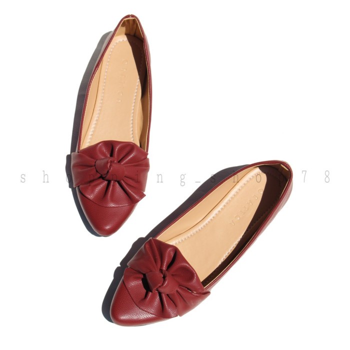 Flatshoes SEPATU WANITA FLAT SHOES GRATICA LC1 AW 073 - Maroon - 39(S5S1) BAHAN PREMIUM Flatshoes Hi