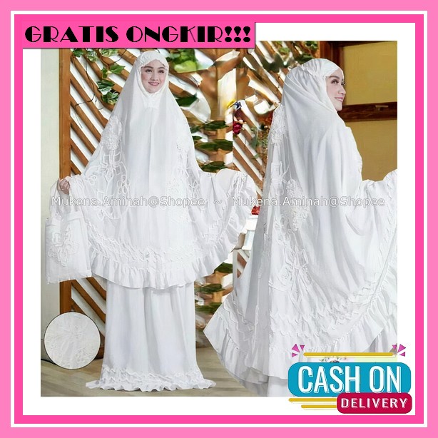 Mukena Dewasa 3 In 1 Traveling Katun Premium Mewah Premium Seserahan Pernikahan Super Jumbo Xxxxxl B