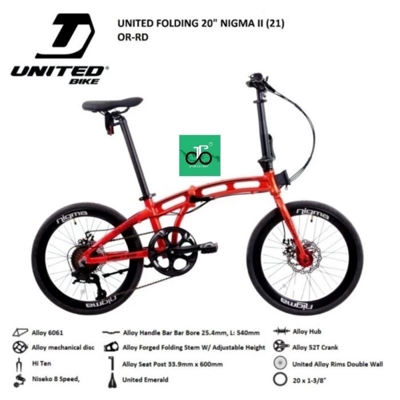 Sepeda Lipat 20" United Nigma II (Nigma 2) Terbaru