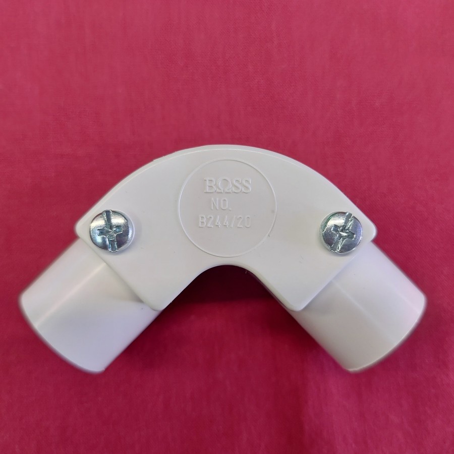 B244 Pipa L Bow / elBow 20mm Putih Boss