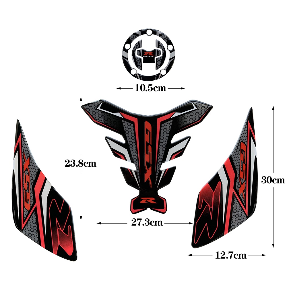 Suzuki GSX Stiker Set Tangki Bahan Bakar Sepeda Motor Stiker Perlindungan Serat Karbon Penutup Tangki Minyak Aksesori Perlindungan Tangki Anti Selip Anti Gores Untuk GSX R150 150R 1000 S150 R750 R1000