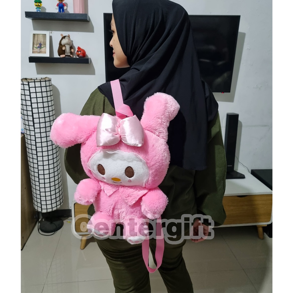 Tas Boneka Karakter Melody Ransel Wanita Kelinci Cute Bordir Ransel Anak Melody