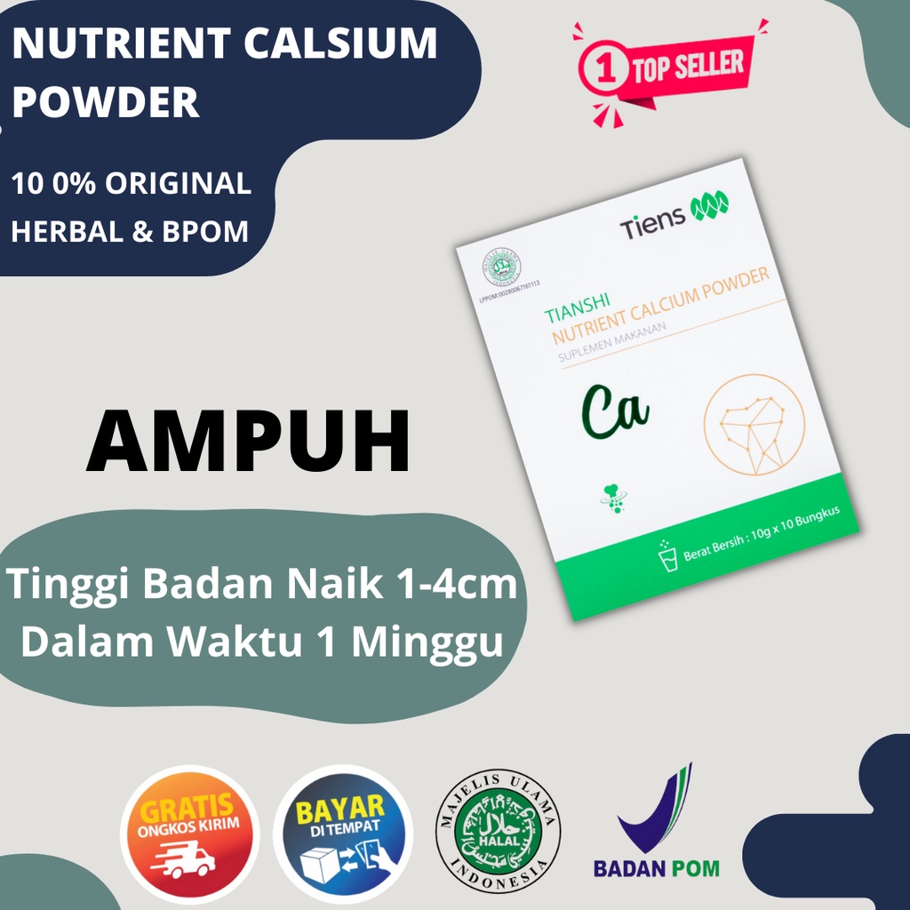 (ECERAN) PER 1 SACHET NCP CALSIUM PENINGGI BADAN ORIGINAL TIENS KALSIUM TIENS KALSIUM PENINGGI BADAN