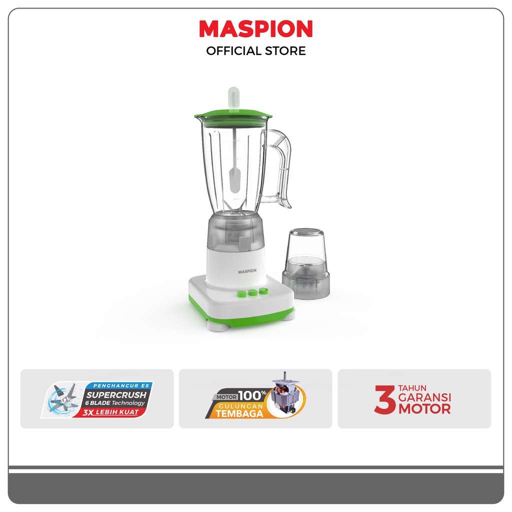 Maspion Pelumat Blender with Wet Miller and Dry Miller 1 Liter MT-1207