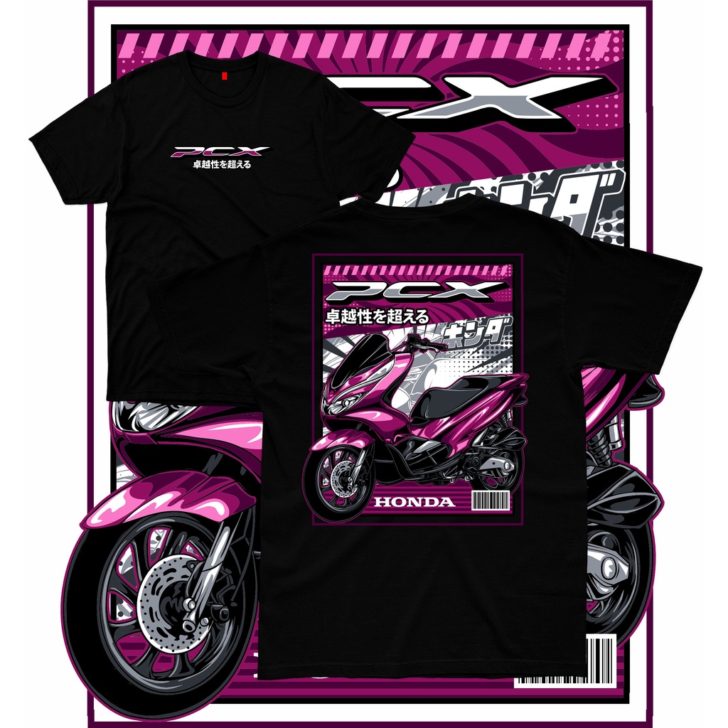 Kaos Drifthreats MODIFIKASI PCX UNGU Pria Wanita Hitam
