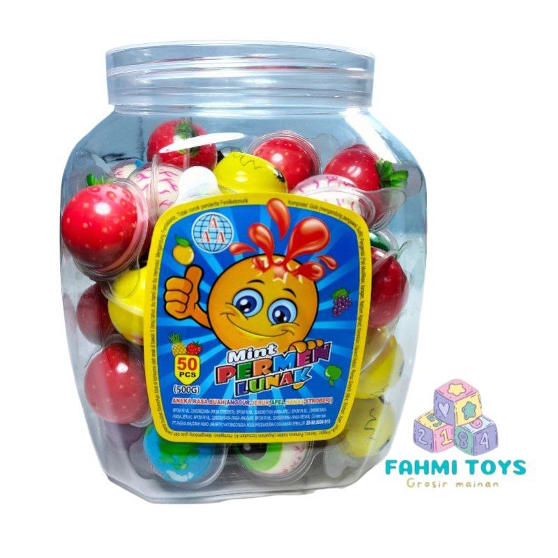 50 pcs PERMEN LUNAK mint permen lunak aneka rasa buah