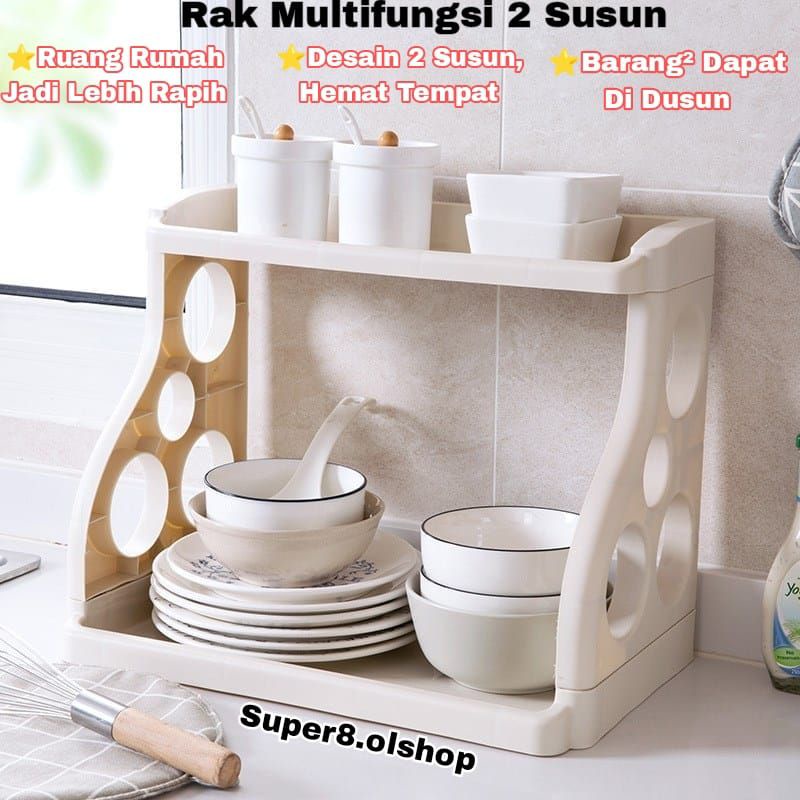 Rak Bumbu Dapur Dan Pisau 2 Susun⭐ Super8.olshop⭐