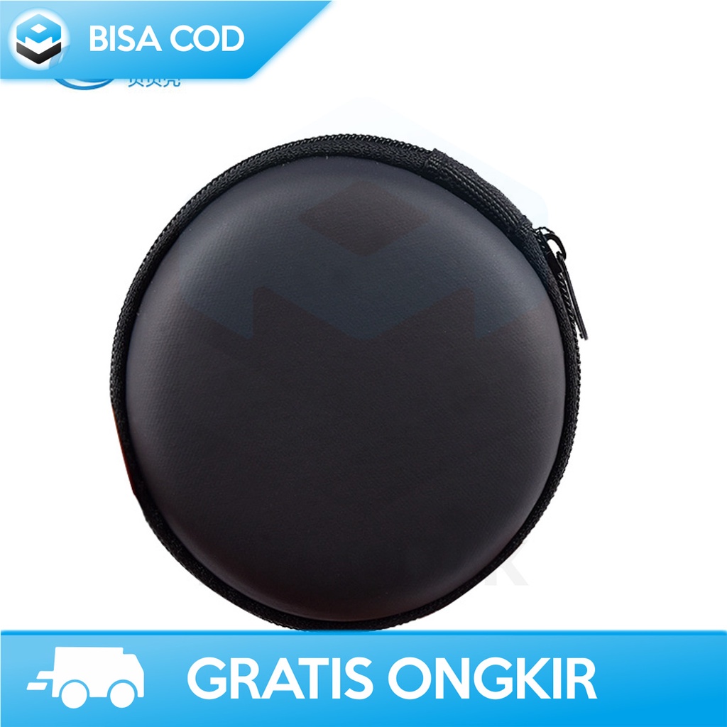 TEMPAT HEADSET BULAT PREMIUM QUALITY POUCH EARPHONE STORAGE BAG MINI