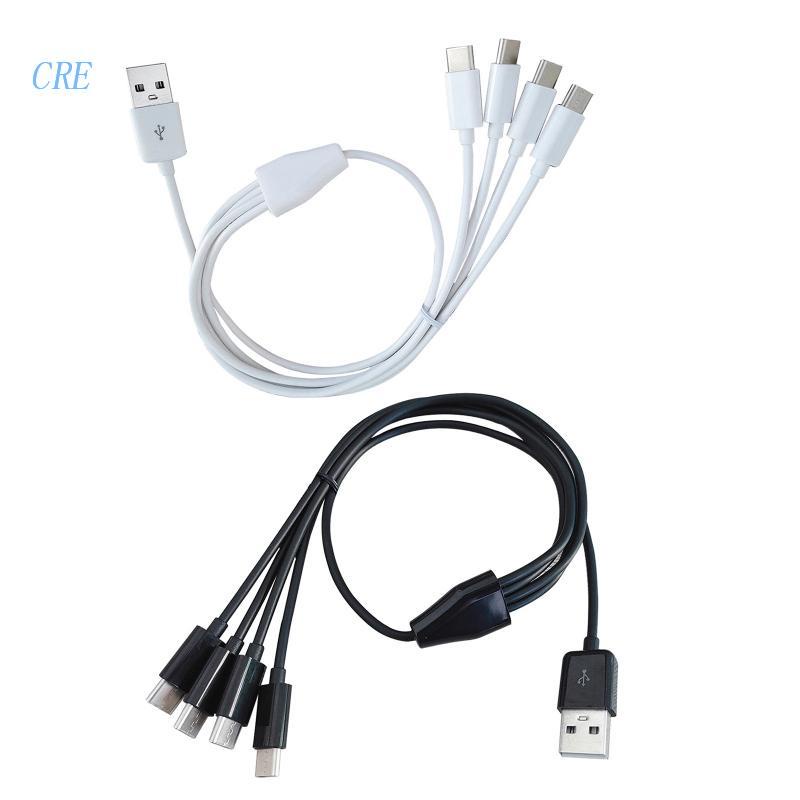 Cre Kabel Spliter Multi USB C 50cm Kabel Cas 4in1 Dengan 4colokan Male Type-C