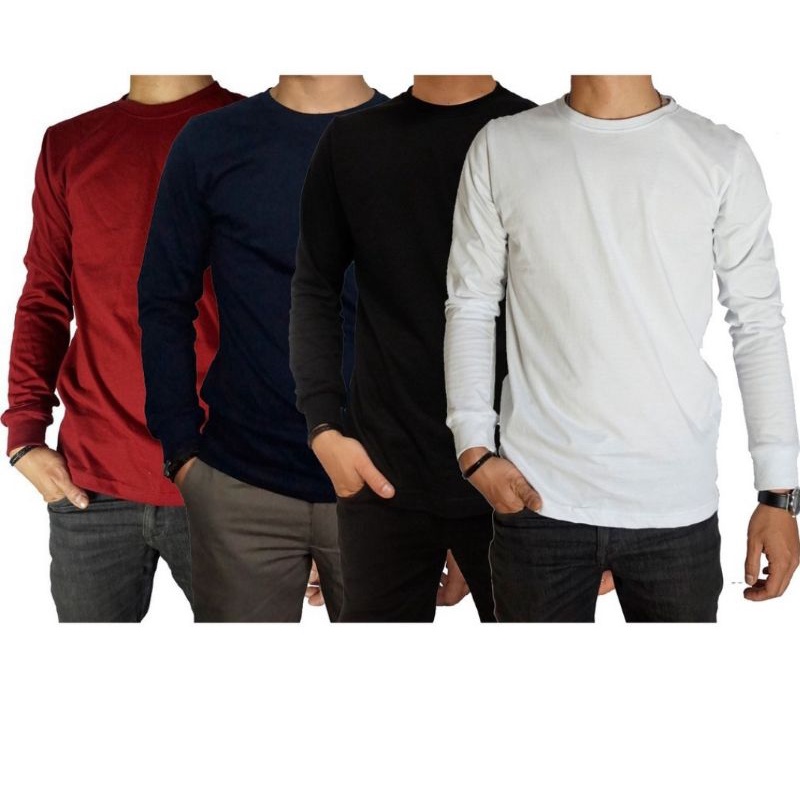 KAOS POLOS JUMBO LENGAN PANJANG BAHAN TC 30s UKURAN 2XL. 3XL. 4XL. 5XL. 6XL. 7XL. 8XL