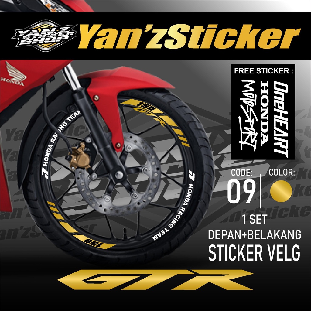 Aksesoris Stiker Cutting Sticker List Velg Motor Honda SUPRA GTR 150 Lis Pelek Velk Variasi Set Depa