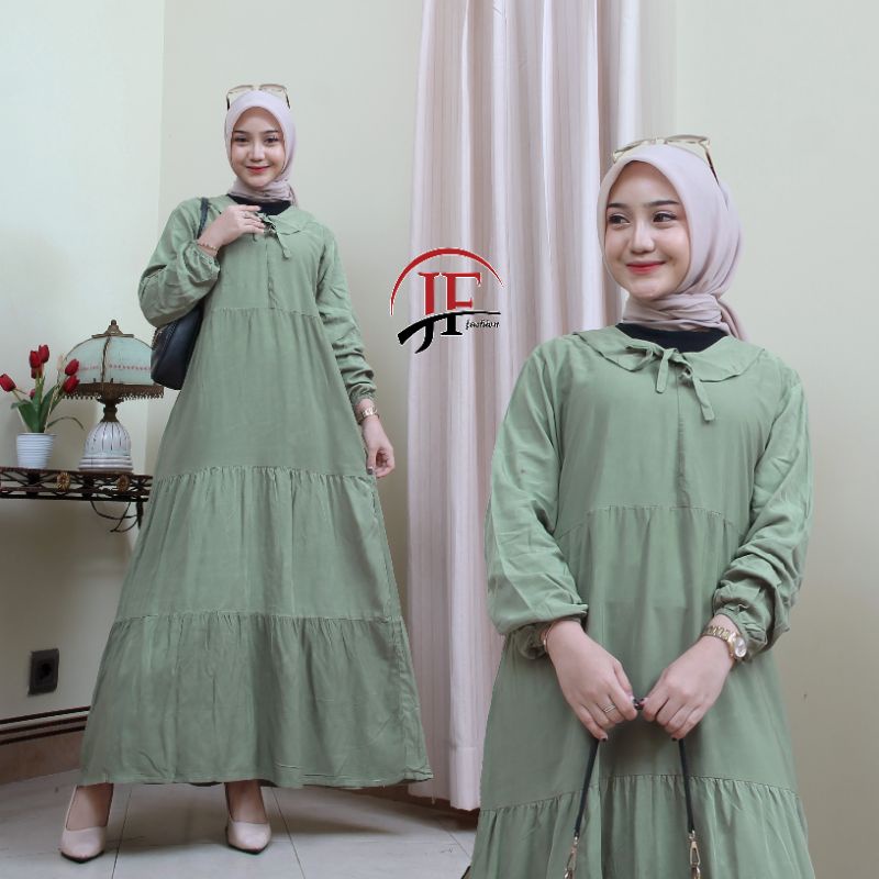 GAMIS NOORA JUMBO RAYON SUPER POLOS REMPEL SUSUN WANITA REMAJA POLOS