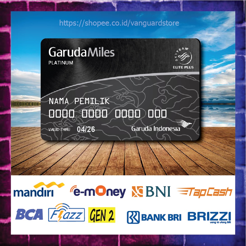 KARTU E MONEY E TOLL KARTU GARUDAMILES EMONEY MANDIRI FLAZZ BCA BNI TAPCASH BRIZZI BRI - 1 SISI