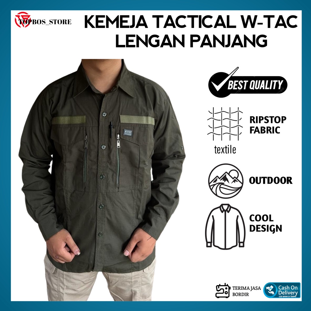 Kemeja W-Tac Lapangan Lengan Panjang-Baju Tactical Lapangan Pdl