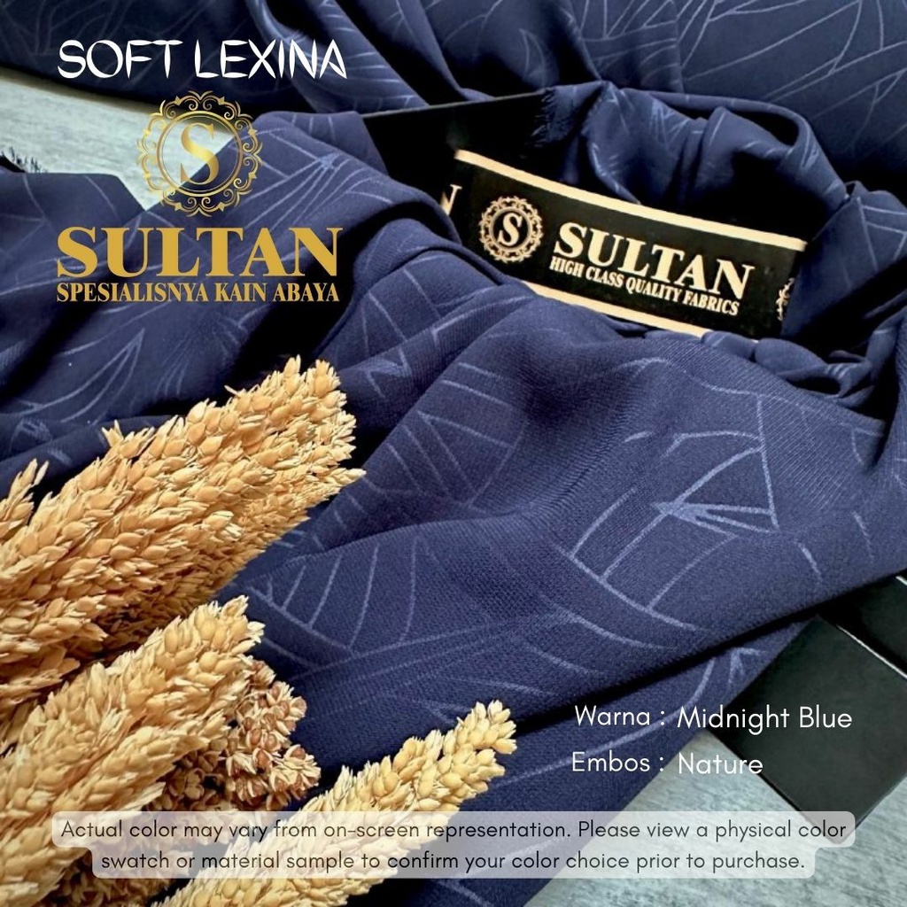 50CM EMBOS NATURE SOFT LEXINA MIDNIGHT BLUE KAIN ABAYA SULTAN (MEREK LAMA: SOFT LEXUS)