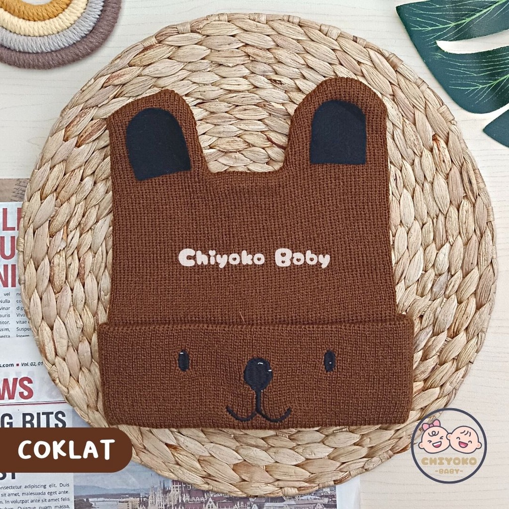 Topi Kupluk Rajut Bayi 1 sd 3 Tahun Telinga Doggy / Topi Kupluk Unisex / Topi Kupluk Anak motif Puppy Doggy Chiyoko Baby