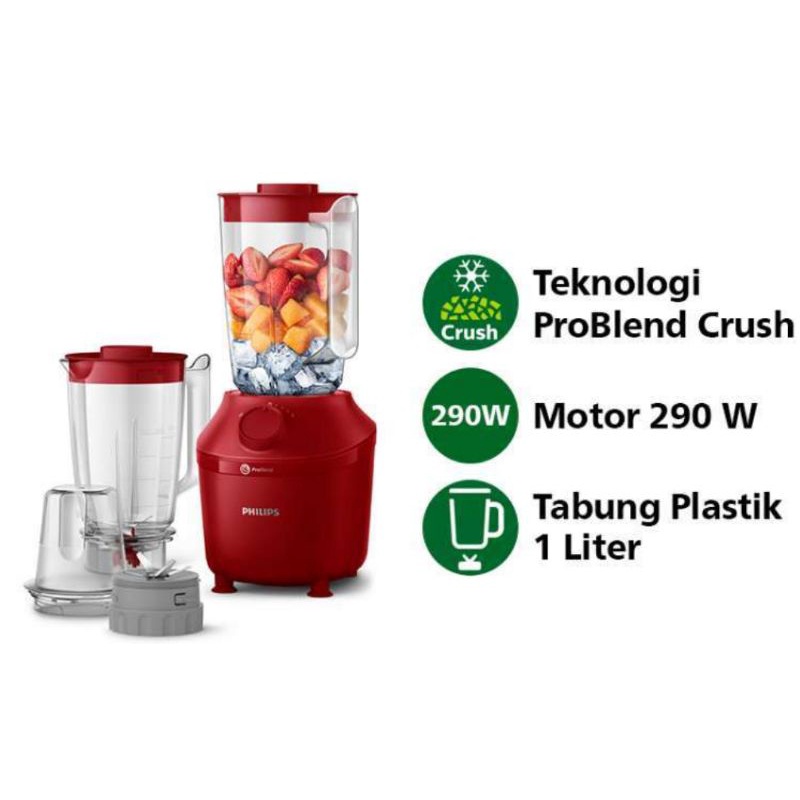 Philips Blender 1L Plastik HR2042/53 Series Blender  290 Watt Garansi Resmi