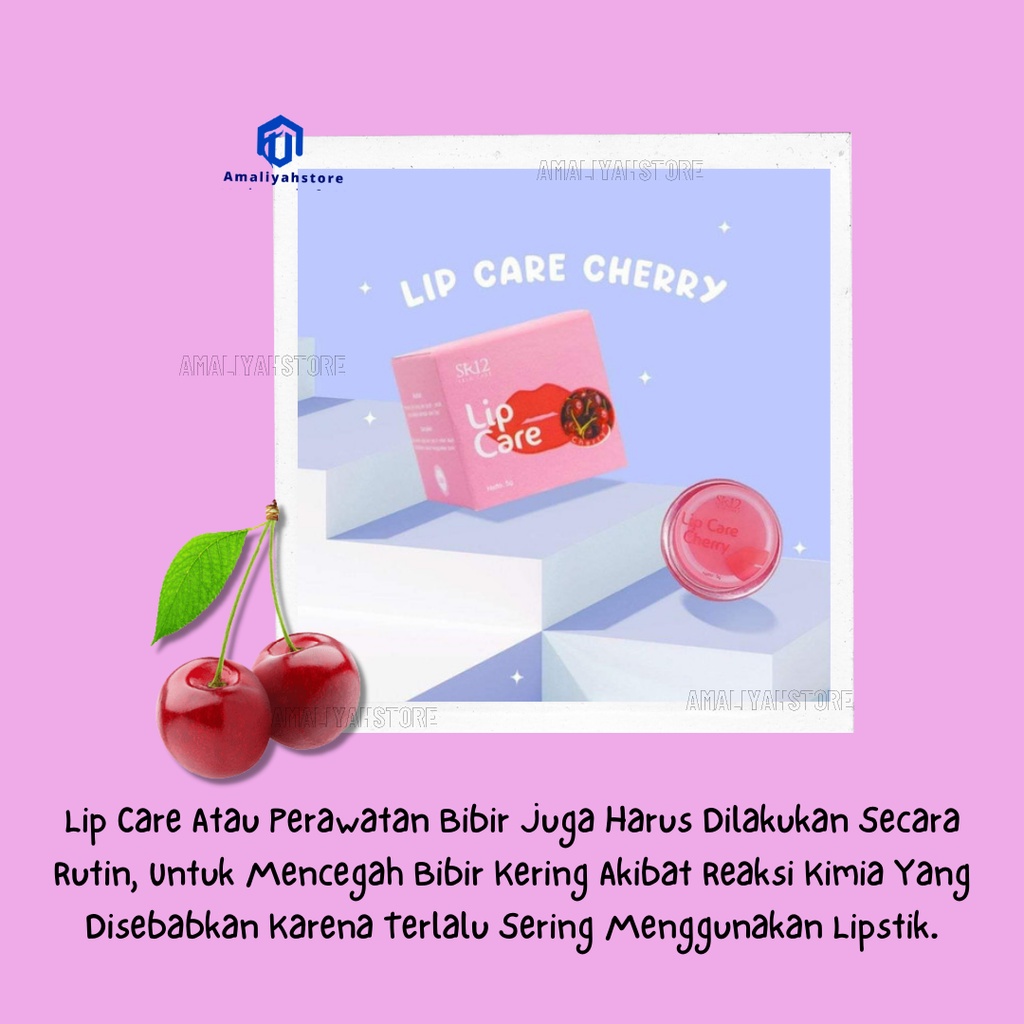 Lipcare Sr12 Cherry Cream Pelembab Pencerah Bibir Hitam Kering Pecah Pecah Pria Dan Wanita Alami Permanen Original Bpom