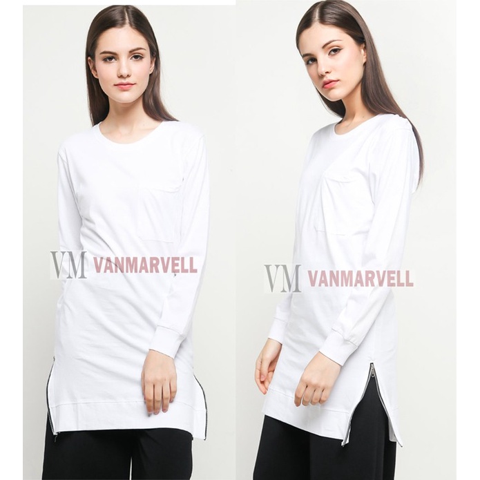 Baju Tunik VM Putih Polos Panjang Putih XL Busana Muslim Wanita Terbaru Midi Elegan Remaja Kualitas Premium Korean Style Z8M1 Kekinian Termurah Baju Wanita Syari Bisa COD Dress Atasan Tunik Atasan Wanita