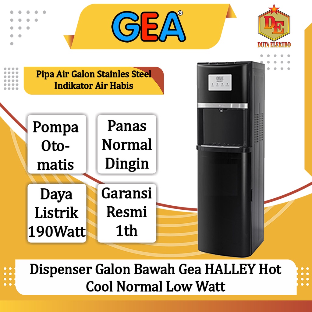 Jual Dispenser Galon Bawah Gea Halley Hot Cool Normal Low Watt Shopee Indonesia 6365