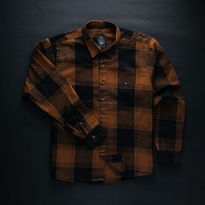 STHIRA | KEMEJA SADIO LONG BROWN SIXPAX | BAJU LEBARAN  | OUTER  | KEMEJA KOTAK KOTAK | FLANEL