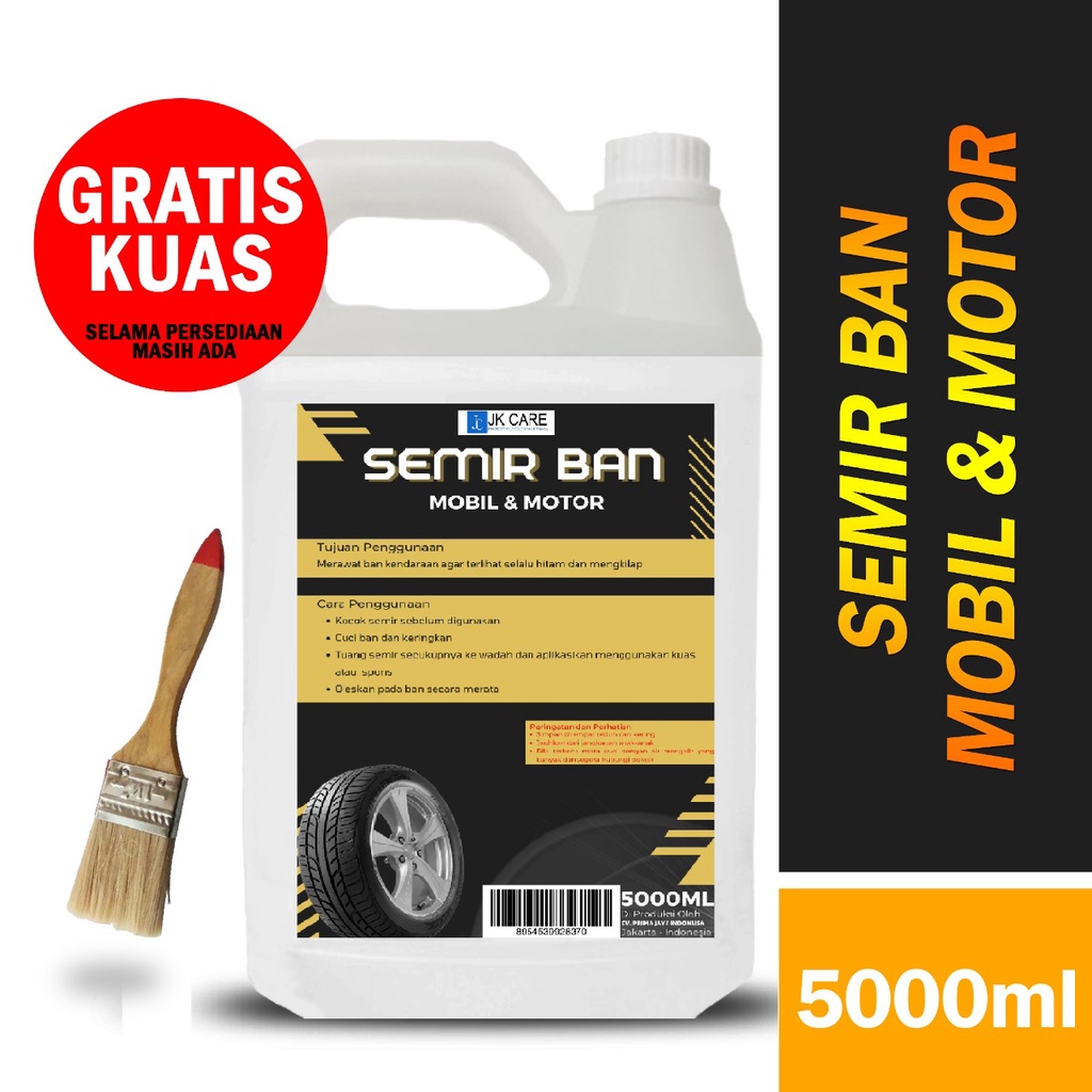 Semir Ban PREMIUM Pengkilap Ban &amp; Penghitam Ban Mobil Motor 5 Liter