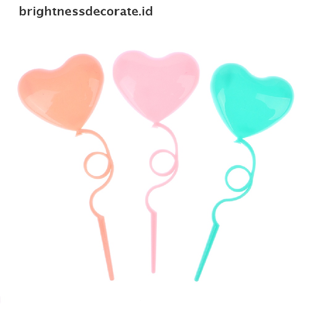 [Birth] 1set Balon Hati Hiasan Kue Valenes Day Perlengkapan Pesta Pernikahan Dekorasi Kue Rumah Boneka Balon Ukuran Mix [ID]