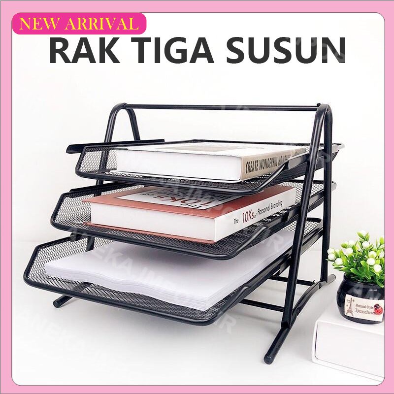 

Murah Rak Kertas Dokumen Surat 3 Susun - Paper Document Letter Tray 3 Tier Rak Buku Minimalis Rak Susun Estetik Baru