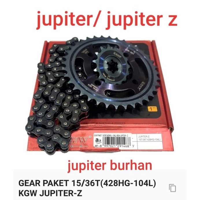 GERSET GEAR SET KGW KAGAWA JUPITER Z 14/36T(428HG-104L)