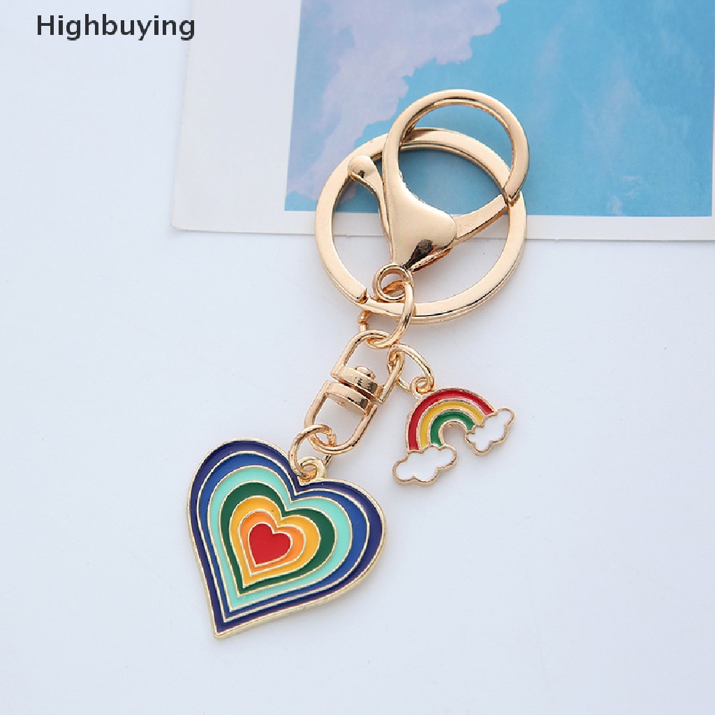 Hbid Multicolor Love Heart Gantungan Kunci Holder Untuk Wanita Trendy Gantungan Kunci Mobil Tas Pendan Glory