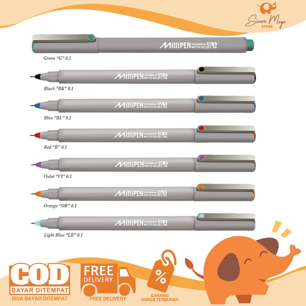 

Zebra MILLIPEN Color Pulpen 0.1 Milipen murah