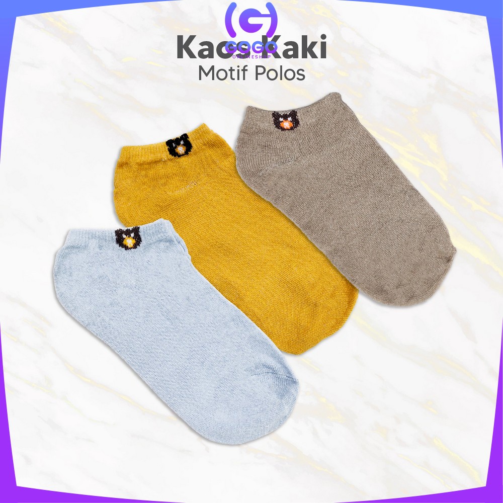 GOGO-P479 Ankle Kaos Kaki Spandex Dewasa Motif Semata Kaki / Kaus Kaki Pendek Unisex Motif Fashion Wanita Pria