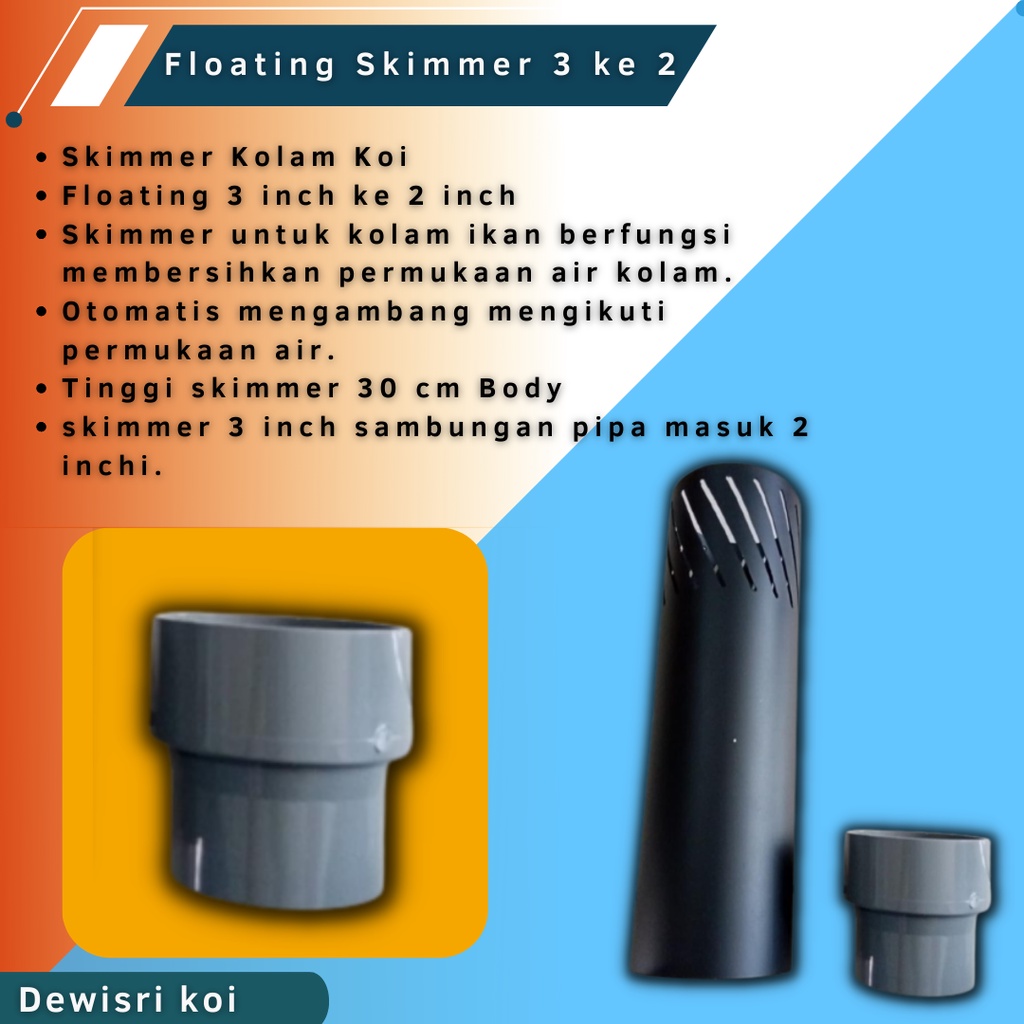 Jual Skimmer Kolam Koi Floating Skimmer 3 ke 2 inch Media Filter Kolam