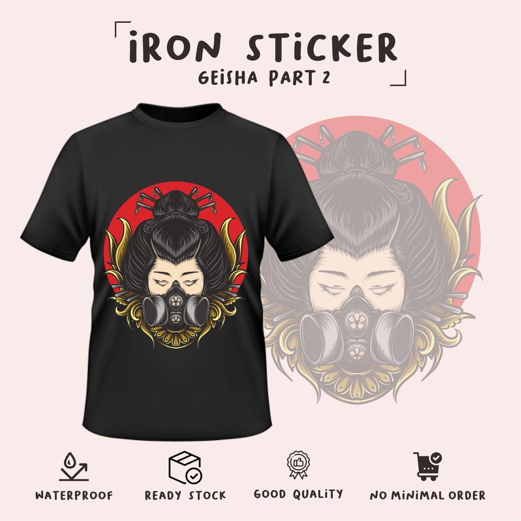 

GEISHA part 2/stiker sablon baju/stiker DTF/murah/sablon setrika