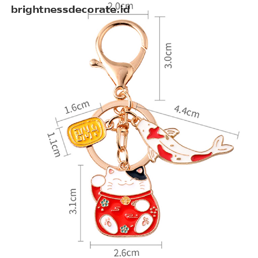 [Birth] Gantungan Kunci Kucing Rejeki Jepang Ikan Koi Liontin Keychain Lovely Key Ring Gift [ID]