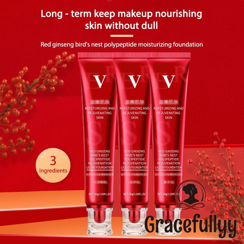 [COD]Kosmetik Viral Liquid Foundation Red Ginseng Moisturizing And Rejuvenating Skin-GY