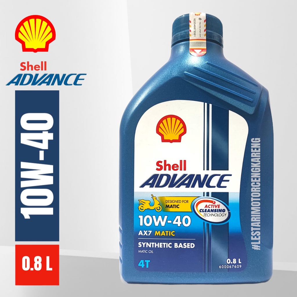 OLI MOTOR SHELL AX7 10W40 MATIC SN JASO MB SEMI SYNTHETIC GROSIR 800ML