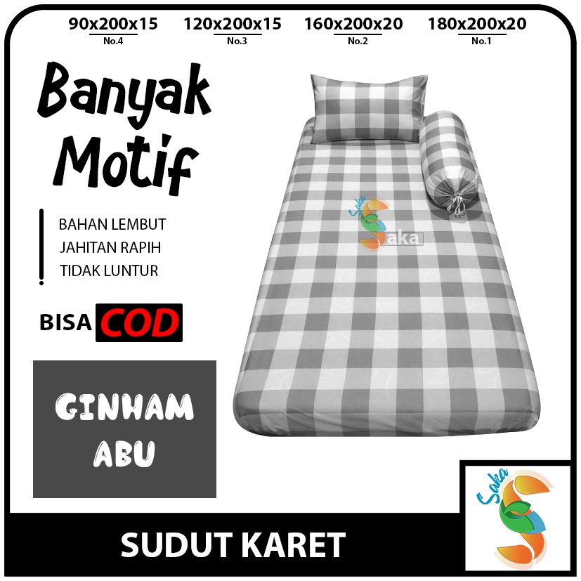 Sprei Homemade 120x200 Motif Aesthetic Kotak Hitam /Seprei Kotak Kotak Emily Aesthetic no3/bisa cod/seprai Single