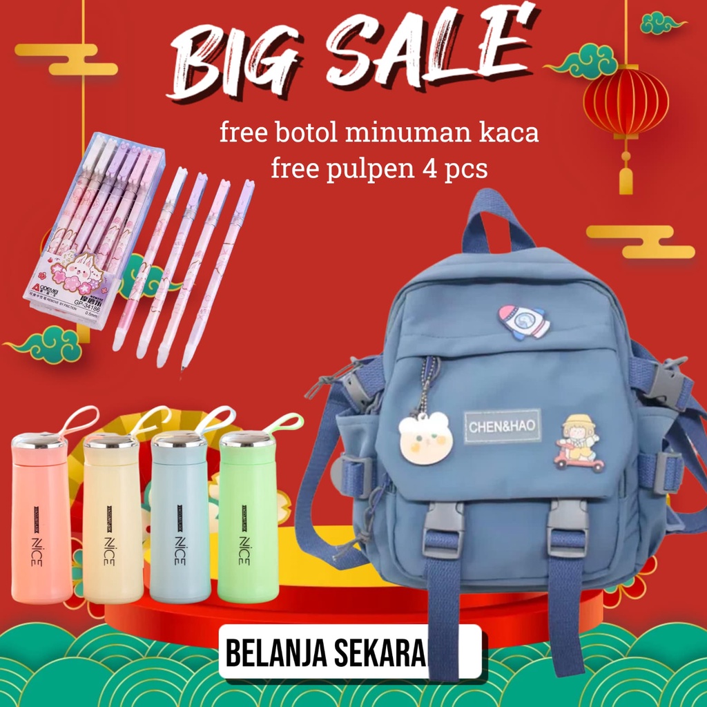 Tas Ransel Backpack Gendong Branded Batam Multifungsi Pria Wanita Cewek Remaja Dewasa Kanvas Sekolah SMA SD Fashion