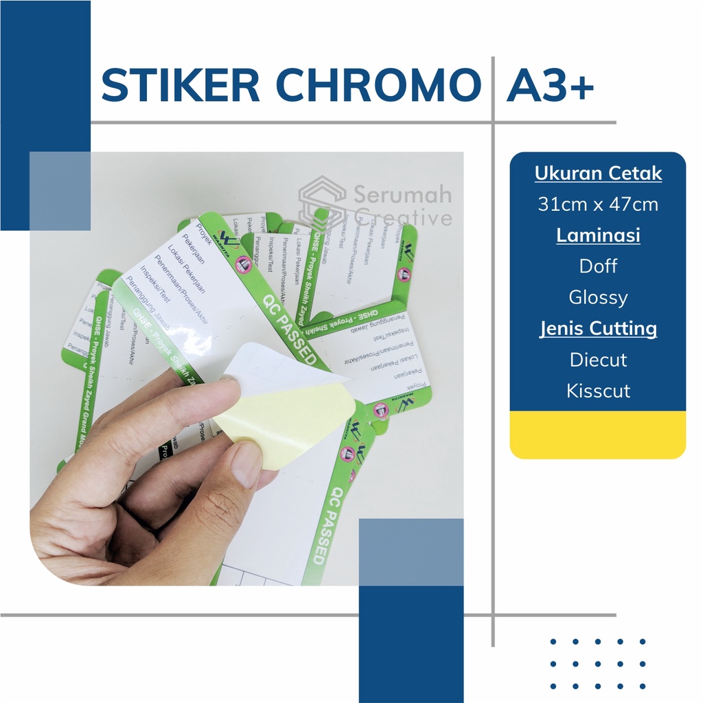 

Cetak Stiker Chromo Miror Bontax Custom Cutting A3