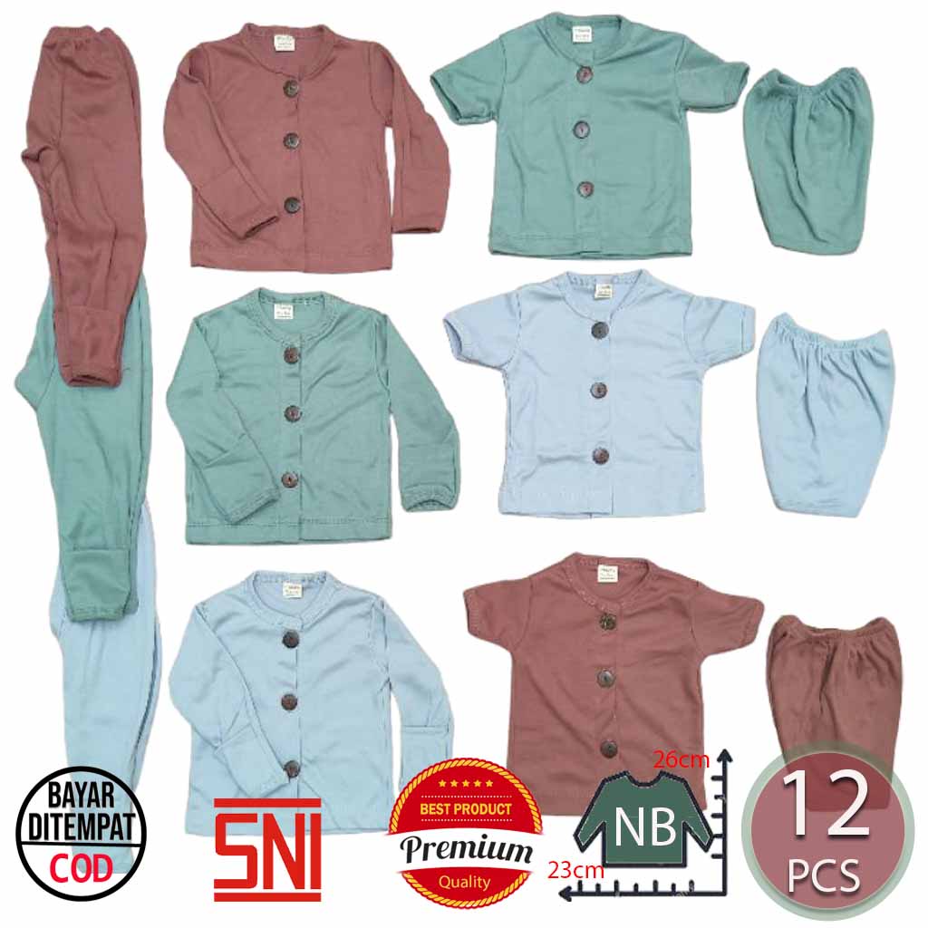 1 Lusin Paket Newborn SNI Premium Perlengkapan Baju Bayi Baru Lahir Baju Celana Bedong Popok Gurita Topi Gift Set Kado Hadiah Setelan Anak Lengkap
