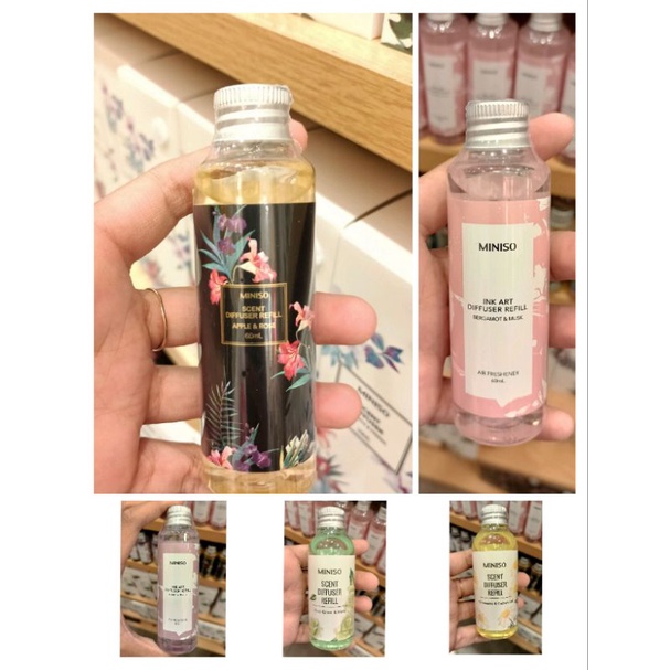 SCENT DIFFUSER REFILL MINISO || APPLE & ROSE || BERGAMOT & MUSK || VIOLET & PEACH || CHAMOMILE & CED