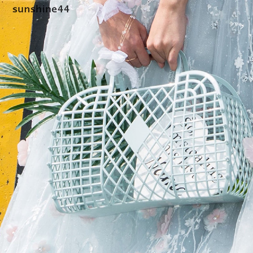 Sunshine Detachable Shower Basket Keranjang Mandi Plastik Bathroom Hollow Wash Storage Basket.