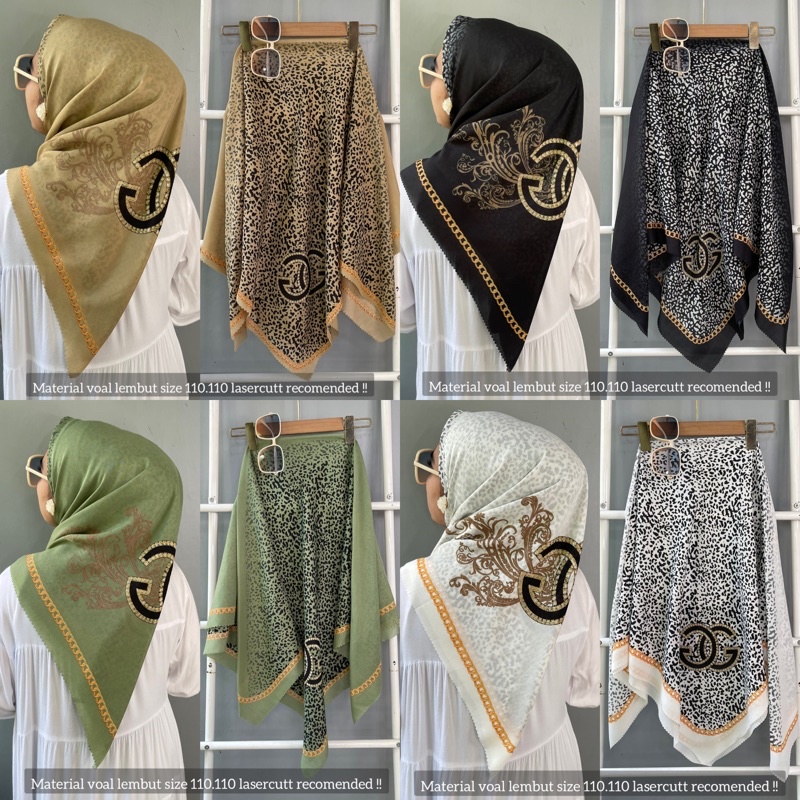 Jilabab segi empat motif,hijab denaay, segi empat voal m motif
