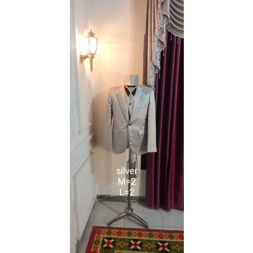 Jas pengantin murah mewah silver