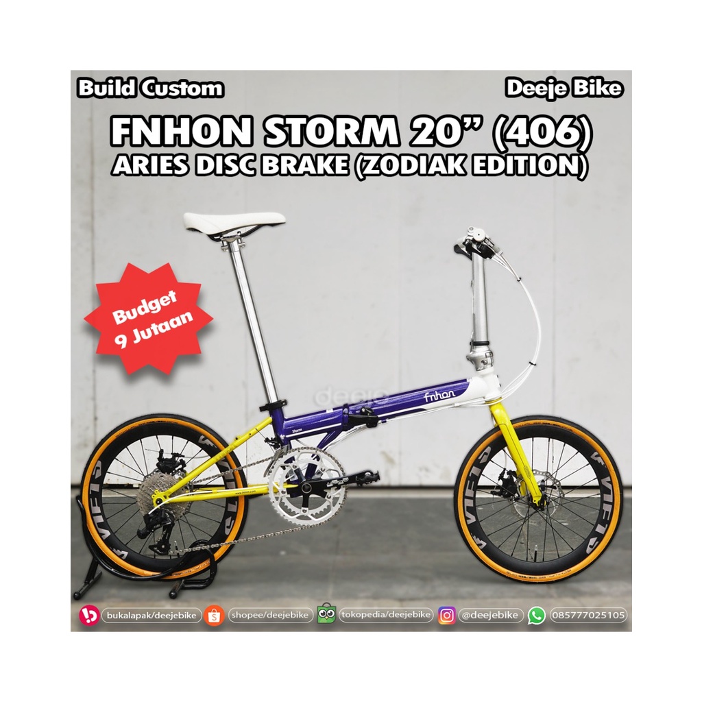 Fnhon Storm  "ARIES" 18 Speed Disc Brake Sepeda Lipat 20 inch Fullbike