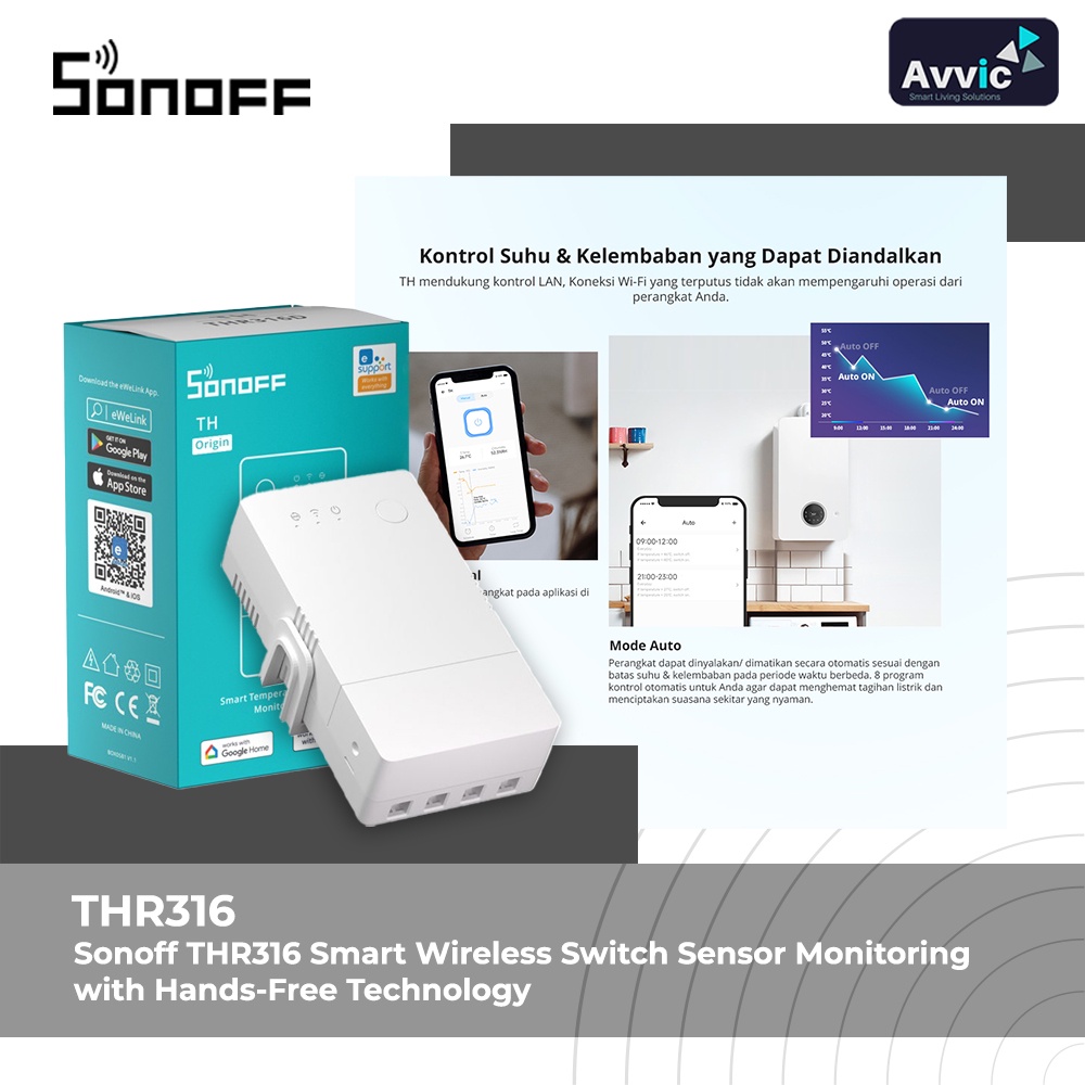 Sonoff  THR316 Smart Switch Sensor Monitoring wireless Smart home