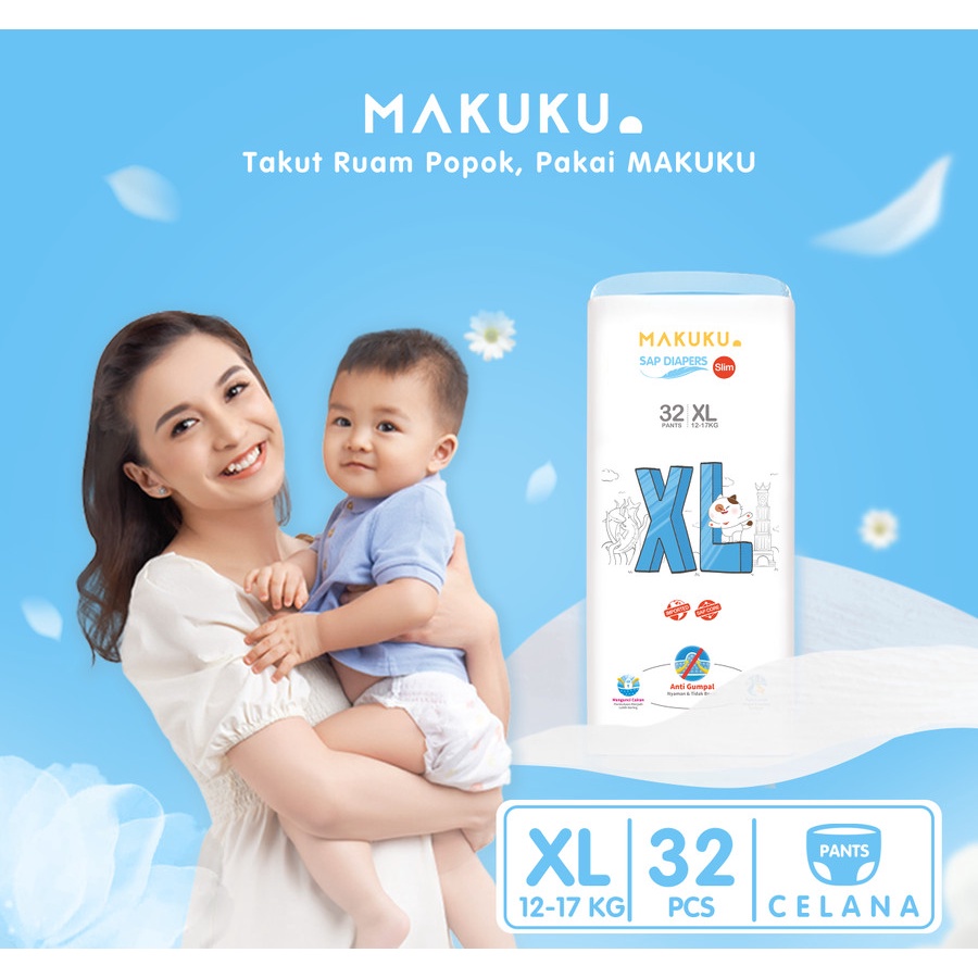 Makassar ! Makuku Air Diapers Slim Pants XL32