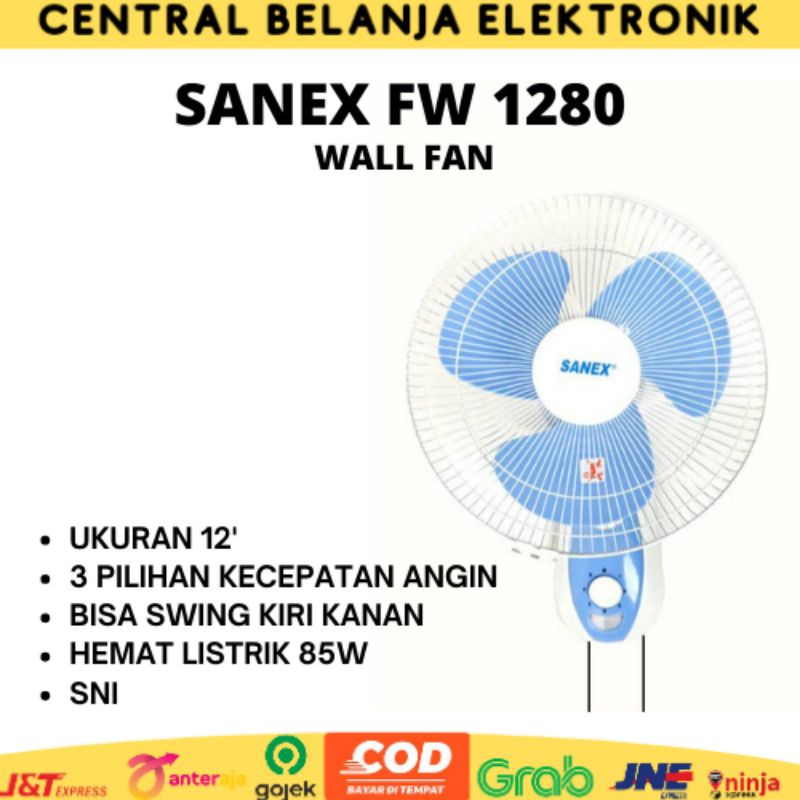 Kipas angin dinding 12in Sanex FW 1280 / wall fan Sanex fw1280