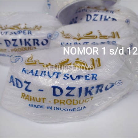 Peci Kalbut Adz Dzikro Adzikro Adz-Dzikro Kopiah Big Size Batok Songkok Putih Haji Ukuran Jumbo Nomo